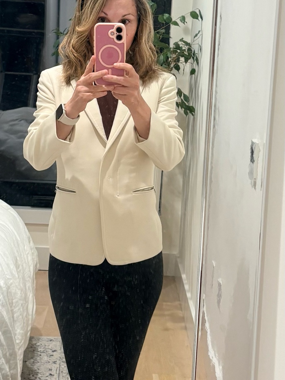 The Row Cream Tailored blazer 0P. Silky soft inside.